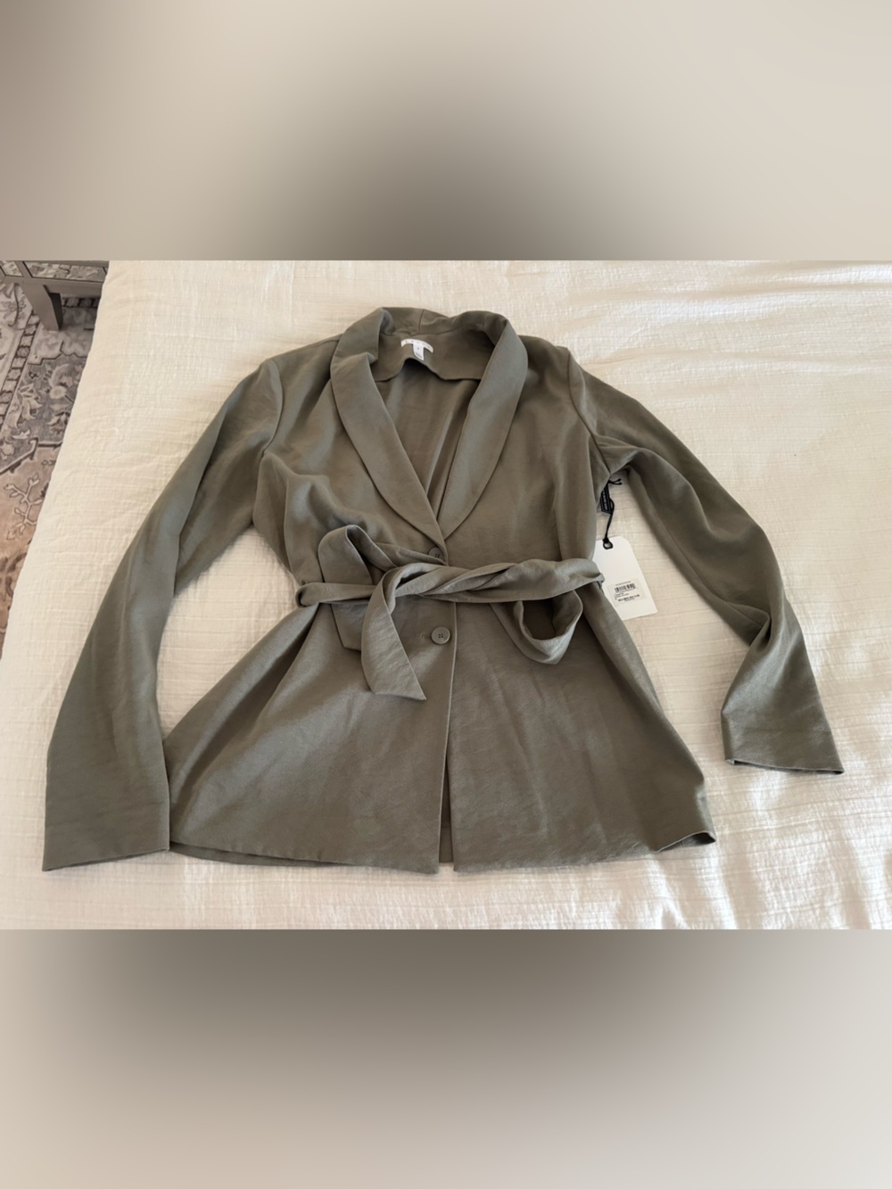 Leith Nordstrom Green Vetiver Belted Blazer Jacket Size Medium NWT